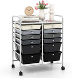 LDAILY 12 Drawer Rolling Storage Cart, Craft Cart Organizer on Wheels w/Metal by LDAILY
