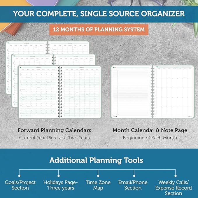 Planner Pad Spiral Bound 3-Tier Funnel Down 12 Month Organizer, October 2025 – - Image 4