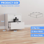 SUXXAN 2 Drawer File Cabinet, Lateral Filing Cabinet - Image 3