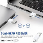 White USB C Presentation Clicker, Volume Control Wireless Presenter, RF 2.4GHz - Image 2