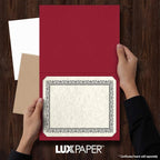 LUXPaper 9.5" x 12" Certificate Holders | Burgundy Linen | 100lb. Cover | 50 Qty - Image 3