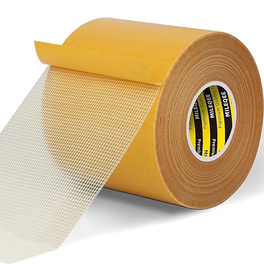 MILEQEE Double-Sided Mesh Carpet Tape Heavy Duty, 2.4in x 66FT, Large Durable by MILEQEE