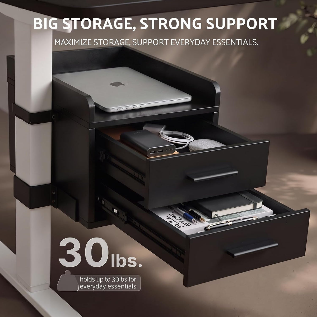 OUTFINE Clamp-On Under Desk Drawer, No-Drill Storage for Standing Desks