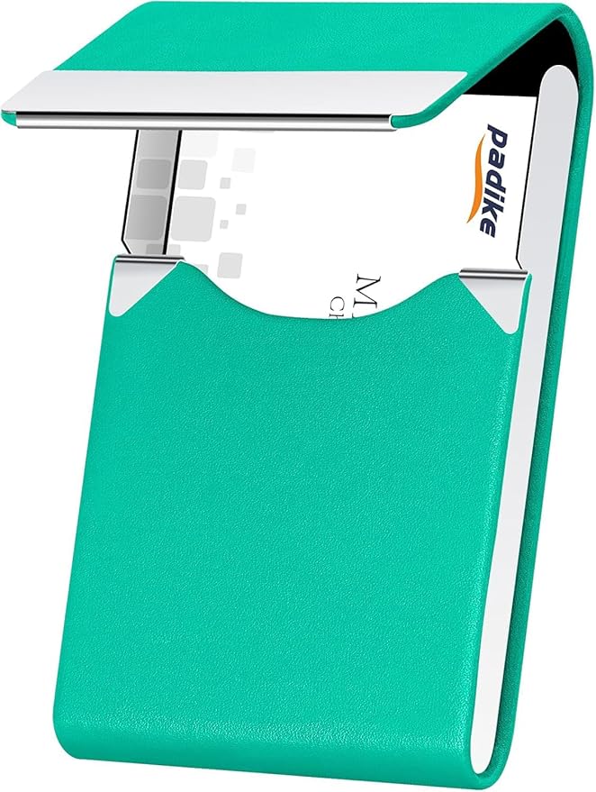 Padike Professional Business Card Holder PU Leather Business Card Case Name by padike