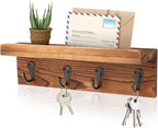 HRONRAD Rustic Key Holder for Wall, Farmhouse Wall Shelf by Hronrad
