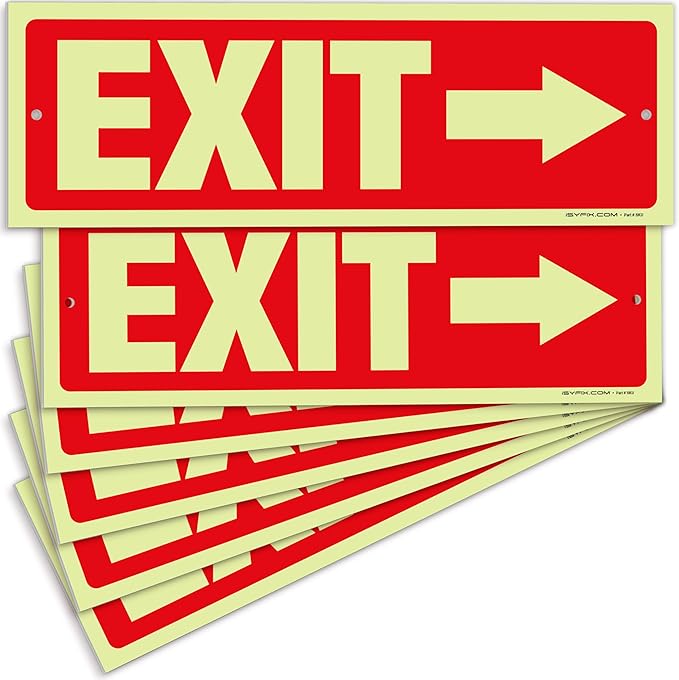 iSYFIX Exit Signs with Directional Right Arrow by iSYFIXPREMIUMSIGNS