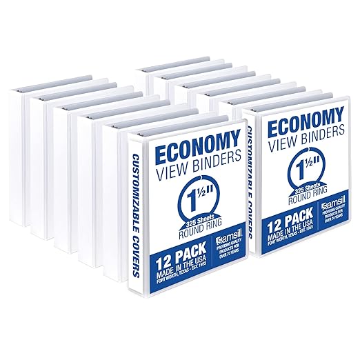 Samsill 1.5 Inch 3 Ring Binders, Made in USA, Economy Round Ring, 325 Sheet by Samsill