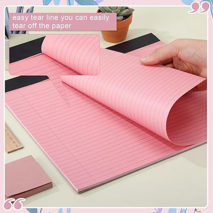 Lincia 6 Pcs 11" x 9.5" Legal Pads College Ruled Notepad Landscape Notebook - Image 4