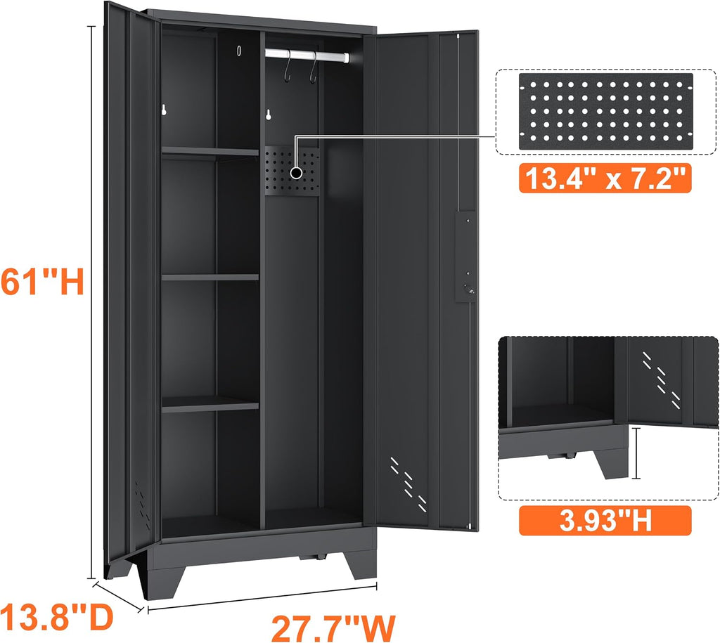 storage cabinet 61" h, metal outdoor sheds with, close-up detail