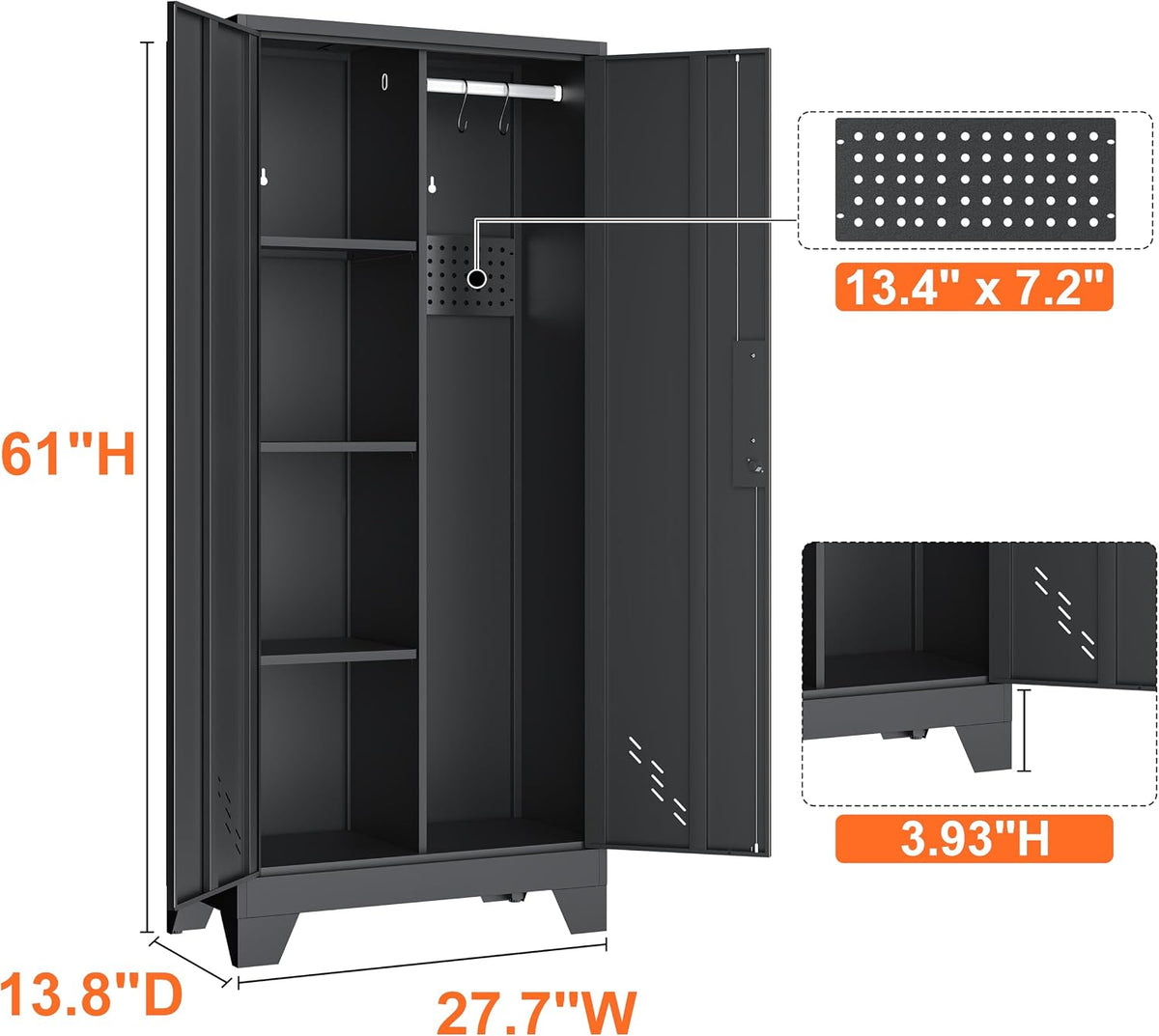 storage cabinet 61" h, metal outdoor sheds with, close-up detail