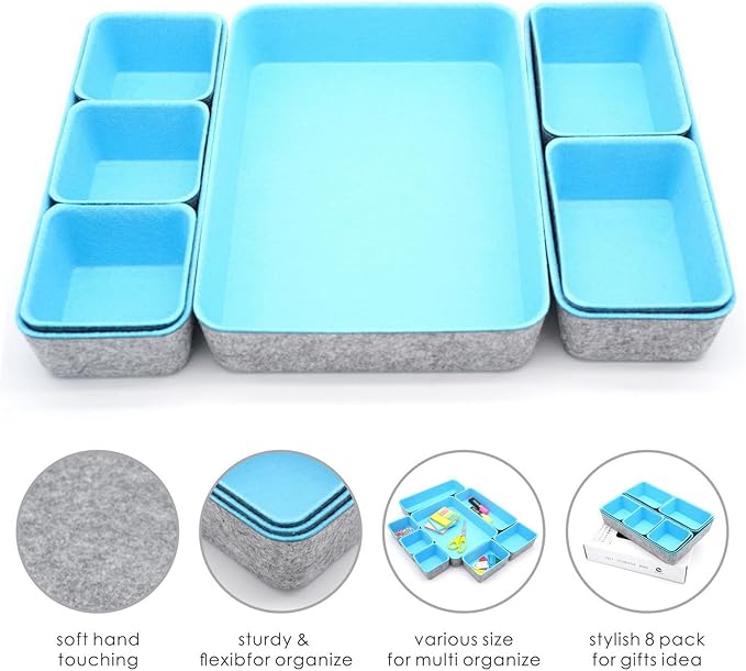 Welaxy Drawer organizers bins dividers storage trays shallow organizing box - Image 3