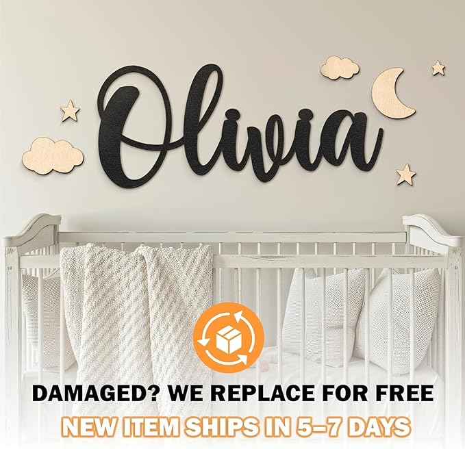 Personalized Wooden Name Sign for Nursery - Image 3