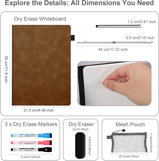 AGM Portable White Board Dry Erase Notebook, Small Travel Dry Erase Board - Image 2