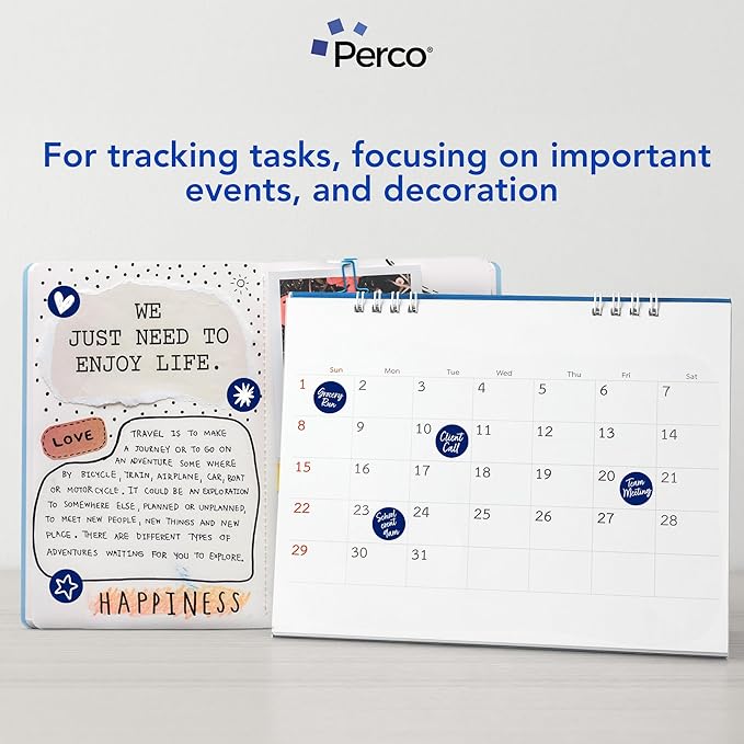 Perco Dark Blue 1-Inch Round Circle Dot Sticker Labels - Image 3