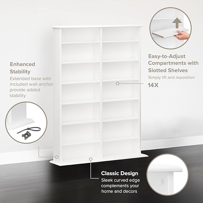 Prepac 2 Column Display Cabinet, 8.75" D x 38.75" W x 51" H - Image 6