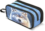 BOENLE Wolf Snowy Pencil Case Box Boys Girls Large Pencil Pouch Zipper by BOENLE-WELCOMEYOURCOMING