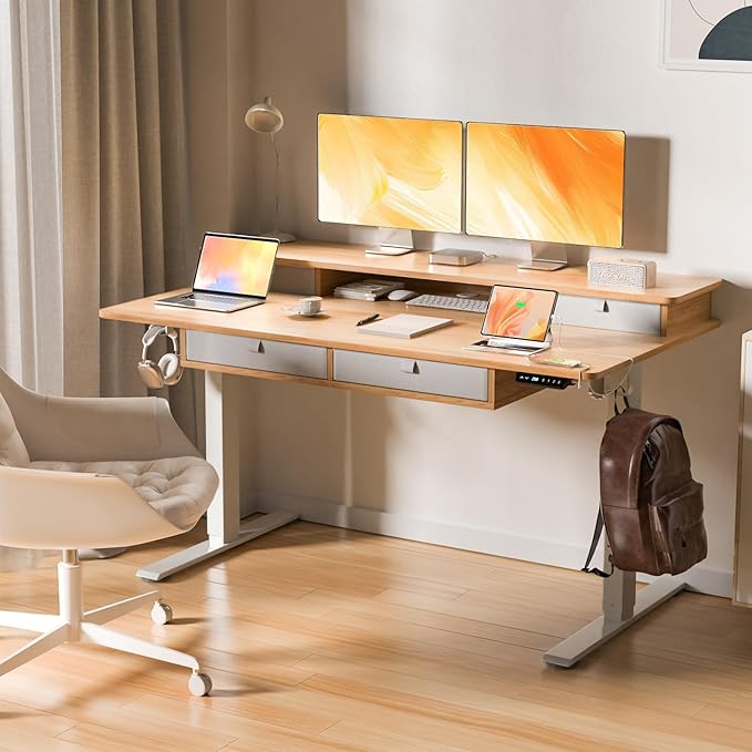ExaDesk 55 * 30 Inches Electric Standing Widened Desk Adjustable Height - Image 2