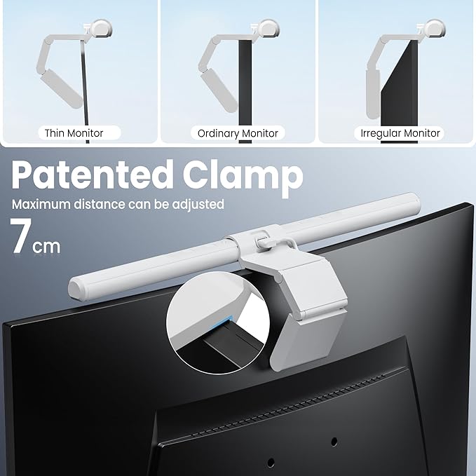 Quntis Monitor Light Bar Pro White, Eye-Care No Glare USB Computer Lamp - Image 8