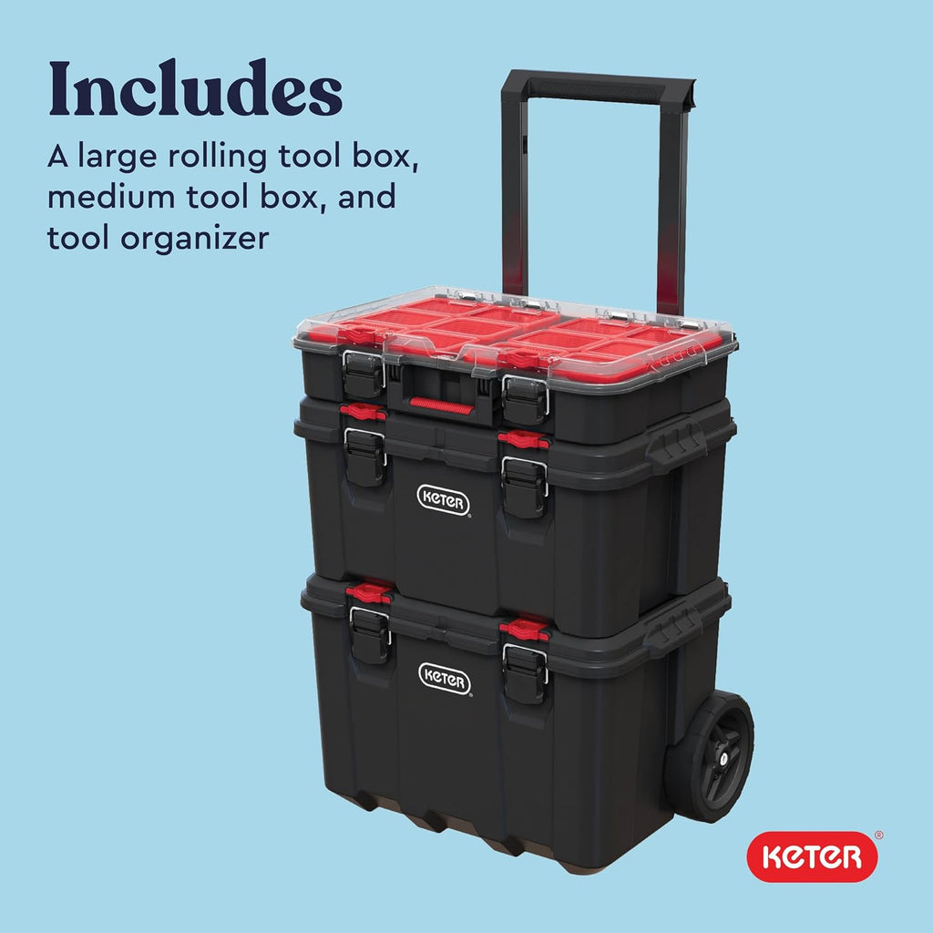 keter stack n rolling tool box modular storage, view 9