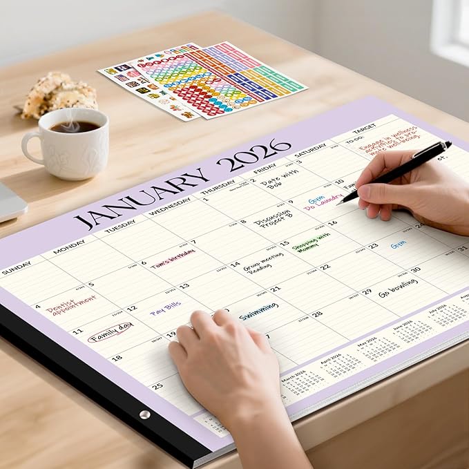 Forvencer 22" x 17" Large Desk Calendar 2026, 20 Months Calendar Runs from - Image 8