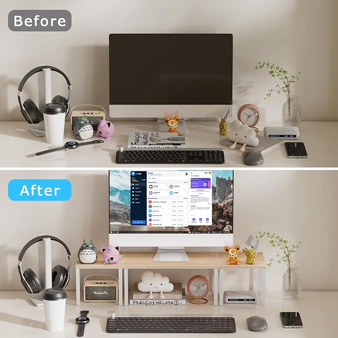 Aothia Wood Desktop Shelf for Top of Desk - Image 5