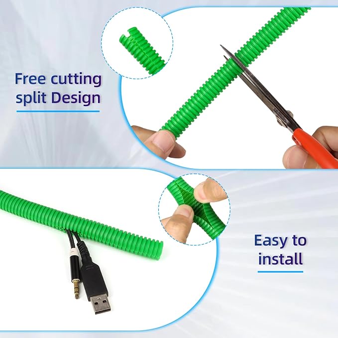 Split Wire Loom Tubing, 25ft Cord Protectors from Pets No Chew, Flexible Wire - Image 2