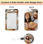Photo Personalized Badge ID Card Holder Custom Retractable Badges Reel Clip - Image 2