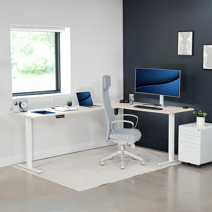 VIVO Electric Corner 84 x 63 inch L-Shaped Standing Desk, Memory Height - Image 7