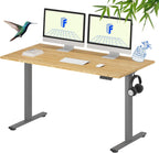 FLEXISPOT EN1 Bamboo Standing Desk, 55 x 28 Inches Whole-Piece Electric Height