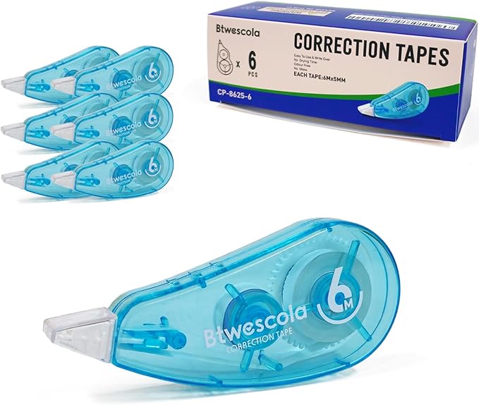 Btwescola Correction Tape, 19.7 Feet 6-Count Pack Correction Tape by Btwescola