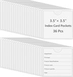 36 Pack Adhesive 3.5" x 3.5" Index Card Pockets by BESARME