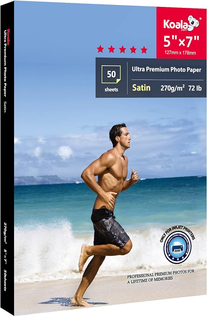 Koala Ultra Premium Photo Paper 5x7 In Satin Photo Printer Paper by KOALAPAPER