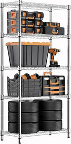 M MZG 1250 lbs Steel Heavy Duty 5-Tier Utility Shelving Unit Steel Organizer by MEIGAOPLASTICANDMETALHKCOLIMITED