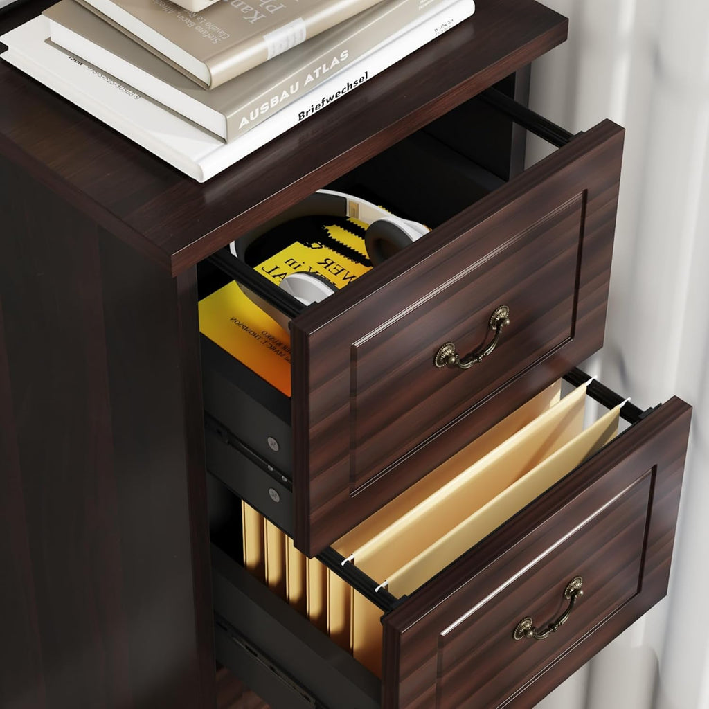tribesigns 4-drawer file filing cabinet,vertical office file cabinet,walnut, package contents
