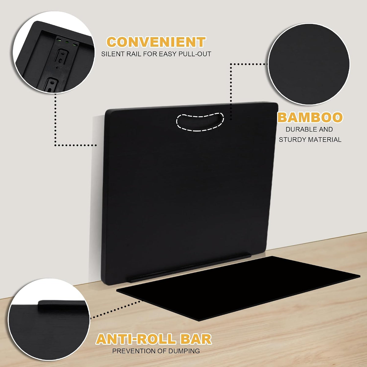 MinBoo Bamboo Appliance Slider,Sliding Tray for Coffee Maker, Kitchen Counter...