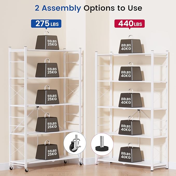 ALANNG 40" W Foldable 5-Tier Storage Shelves - Image 5