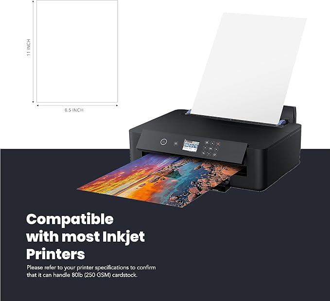 White Cardstock Thick Paper 50 Sheets, 8.5" x 11" Heavyweight 92lb Cover Card - Image 4