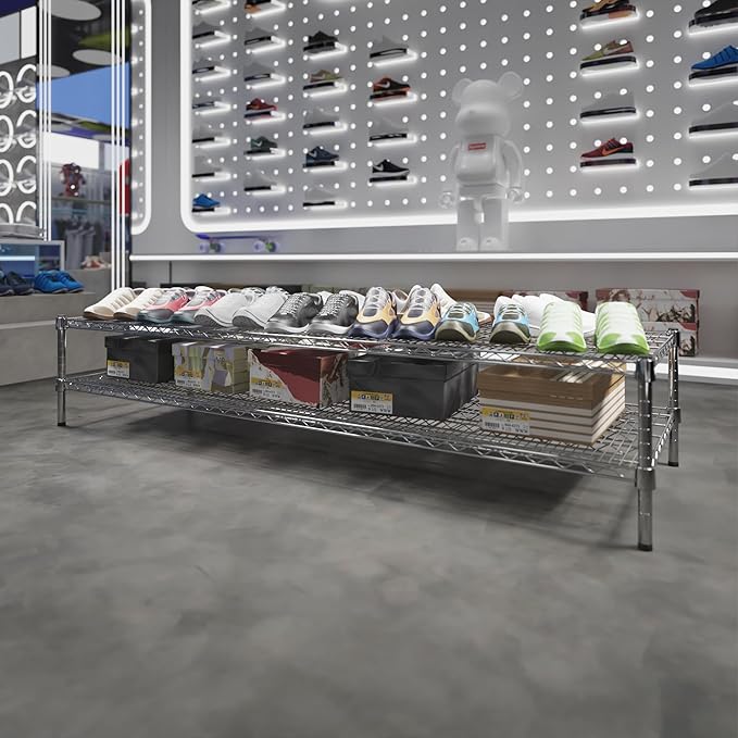 Regal Altair 24" Deep x 72" Wide x 14" Height Wire Shelving Kit | 2-Tier | NSF - Image 2