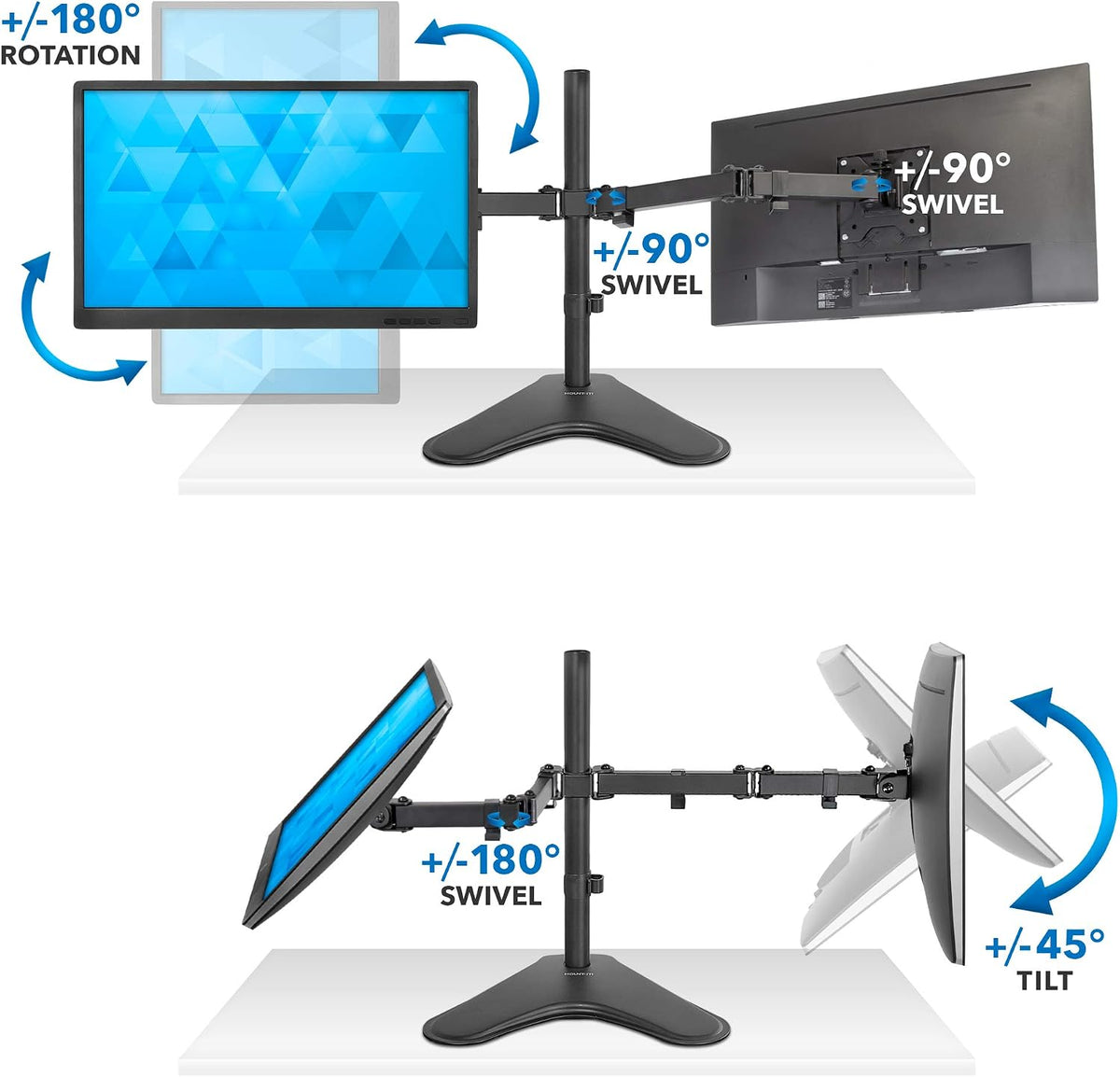 Mount-It! Dual Monitor Stand for Desk - Double Monitor Mount for 2 Screens up...