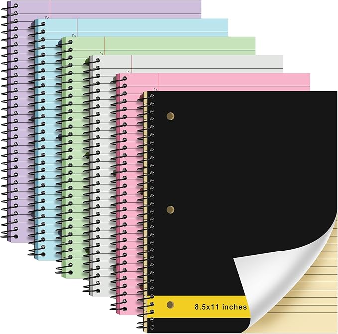 Resurhang 6 Pcs Legal Pad Top Spiral Bound Notebook 70 Sheets Double Sided by Resurhang