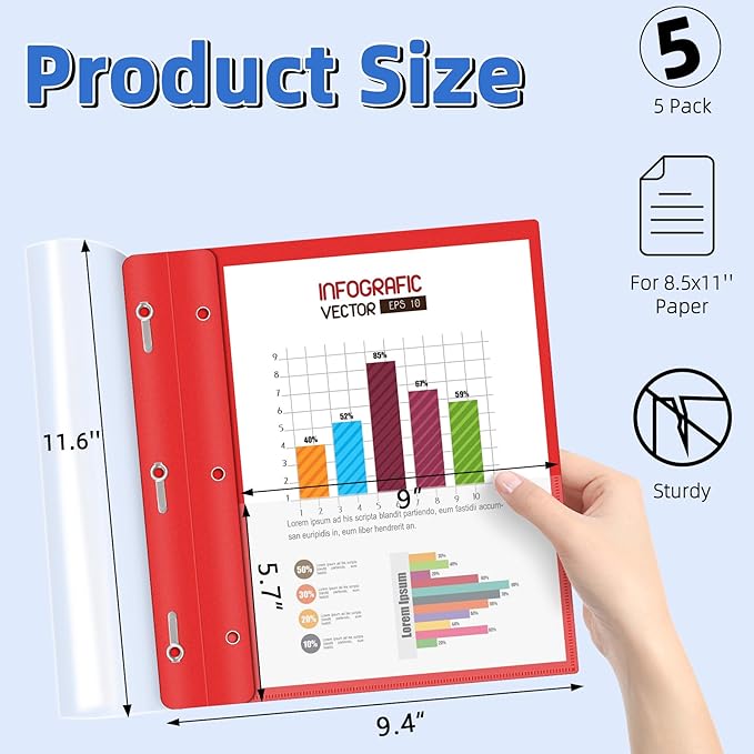 HAUTOCO 5 Pack Plastic Report Covers - Image 2