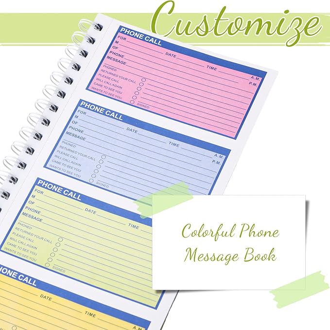 Sinmoe 1 Pcs Spiral Bound Phone Message Book - Image 4