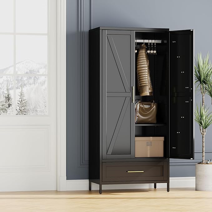 SUPEER Metal Wardrobe Cabinet by SUPEER