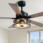 farmhouse ceiling fans with lights and remote control, main product view