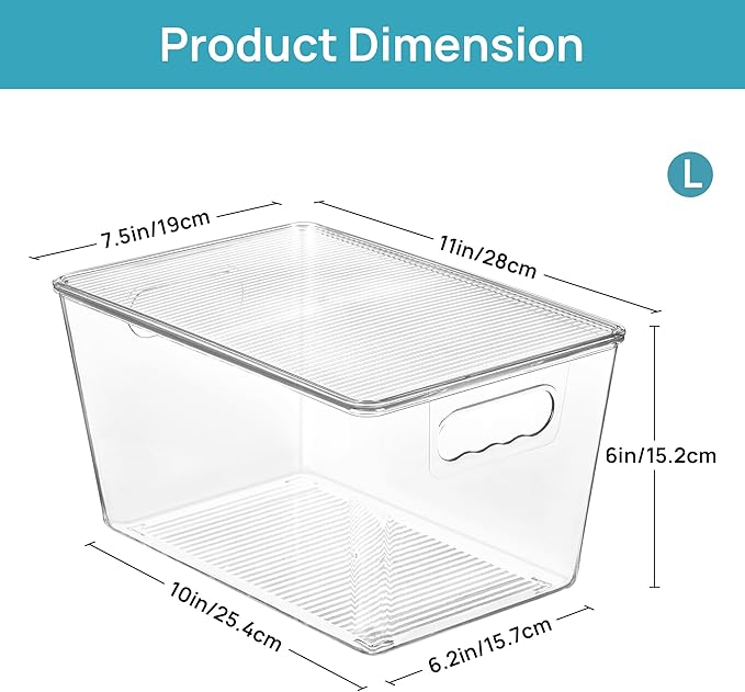 Vtopmart 6 Pack Clear Stackable Storage Bins - Image 2