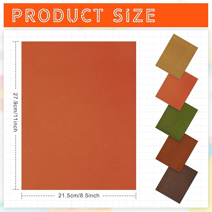 Sinmoe 100 Sheets 5 Shades Cardstock Paper 8.5 x 11 Inches 180gsm Solid Core - Image 2