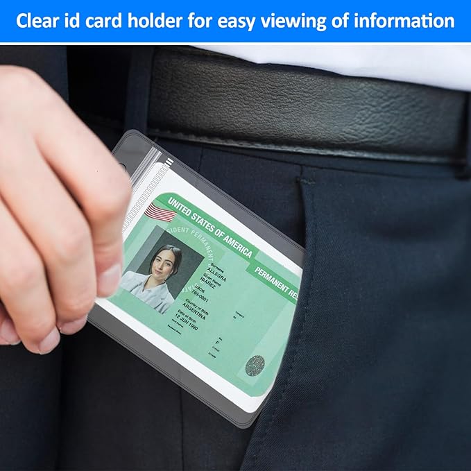 50 Pcs Vertical Plastic Badge Holder, Id Badge Holder Id Card Name Tag Holders - Image 7