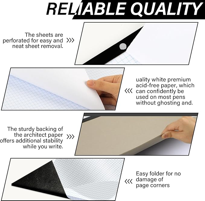 gisgfim Large Engineering Graph Paper 22x17 in Sturdy Graph Desk Pad 1/4 in - Image 3