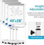 Mobile Dry Erase Board on Wheels 40 x 28 Inch-Magnetic Whiteboard Easel - Image 2