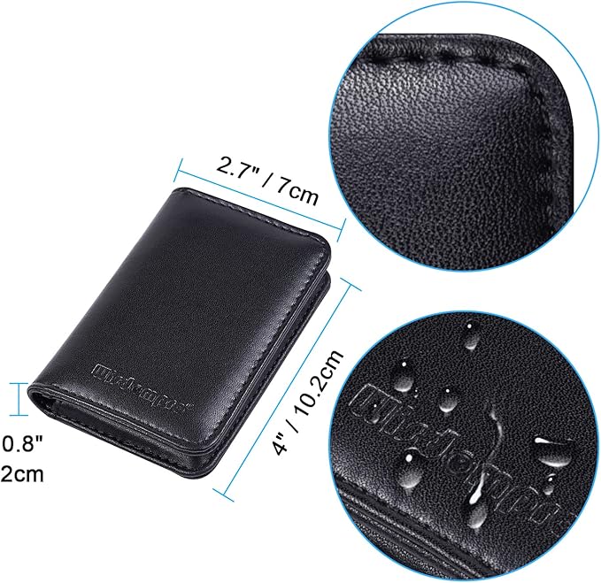 Wisdompro Business Card Holder, 2-Sided PU Leather Folio Name Card Holder - Image 5